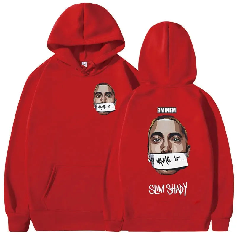 Eminem My Name Is Slim Shady Hoodie Men Rock Rapper Music Album Print Sweatshirt Unisex Hip Hop Fashion Hoodies Y2K Streetwear