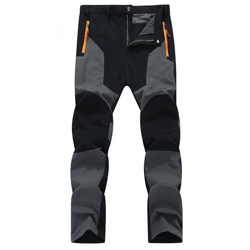 Men Summer Hiking Pants Camping Trousers Wear-Resistant Water Splash Prevention Quick Dry UV Resistant Elastic Thin