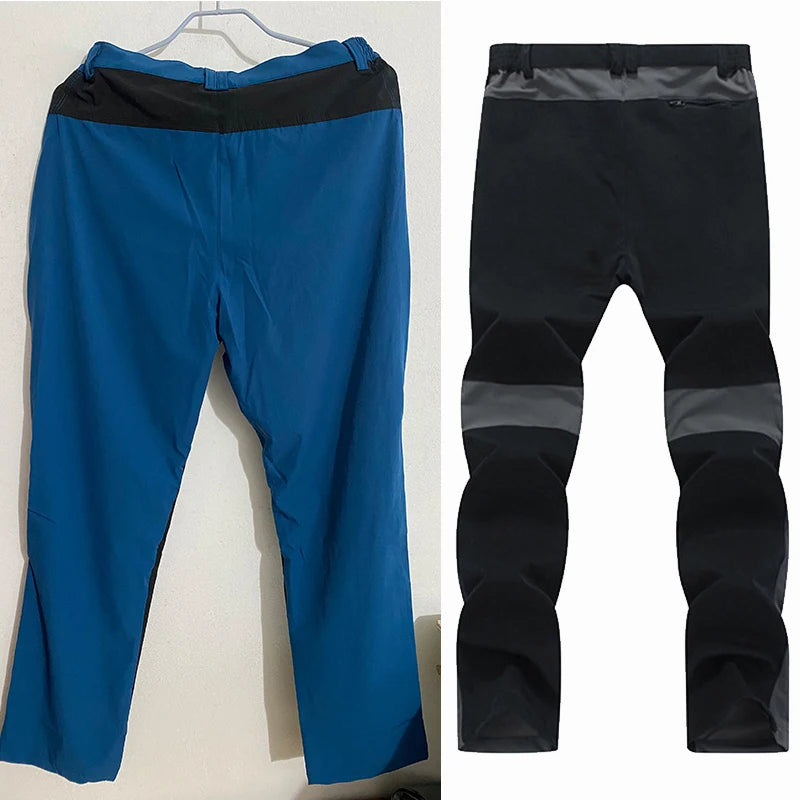 Men Summer Hiking Pants Camping Trousers Wear-Resistant Water Splash Prevention Quick Dry UV Resistant Elastic Thin
