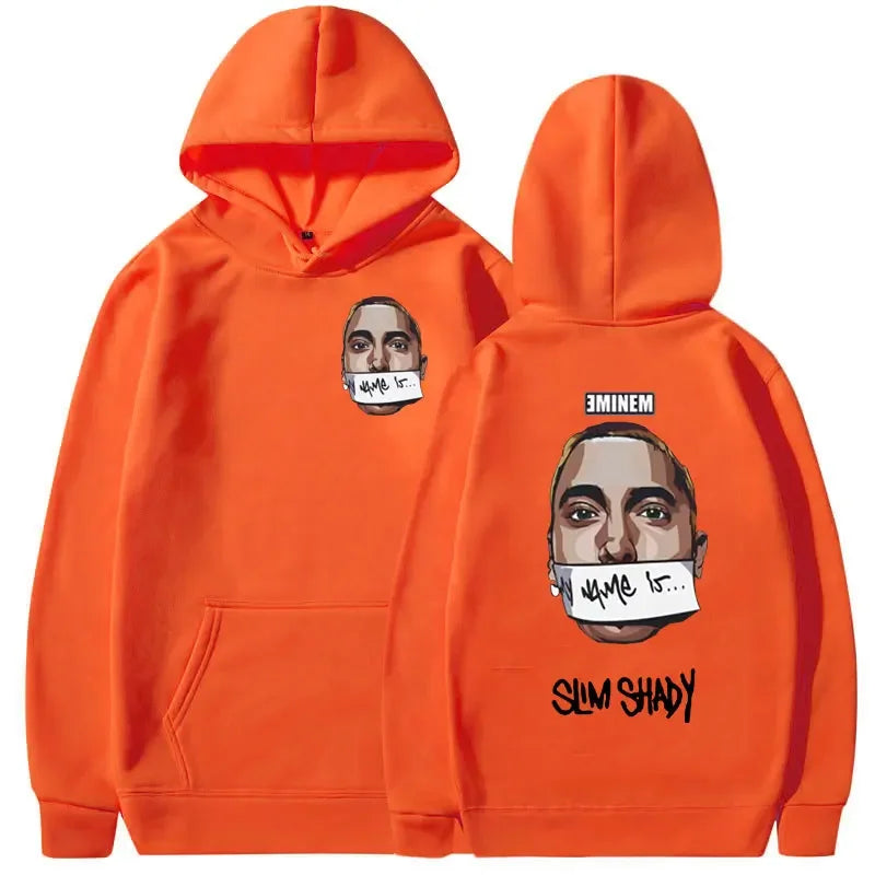 Eminem My Name Is Slim Shady Hoodie Men Rock Rapper Music Album Print Sweatshirt Unisex Hip Hop Fashion Hoodies Y2K Streetwear