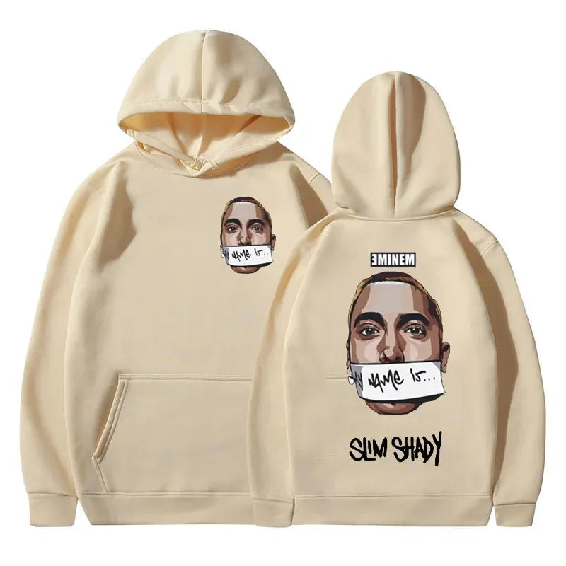 Eminem My Name Is Slim Shady Hoodie Men Rock Rapper Music Album Print Sweatshirt Unisex Hip Hop Fashion Hoodies Y2K Streetwear