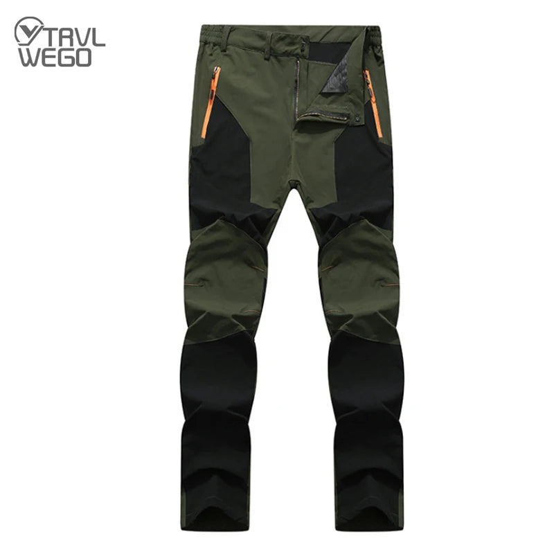 Men Summer Hiking Pants Camping Trousers Wear-Resistant Water Splash Prevention Quick Dry UV Resistant Elastic Thin